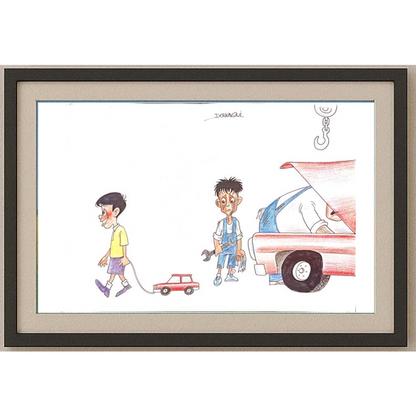 Derkaoui 29x21cm Orijinal Karikatür BOD00170