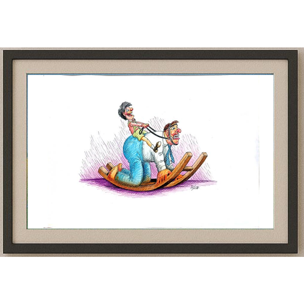 Peter Puszta 43x30cm Orijinal Karikatür BOD00180