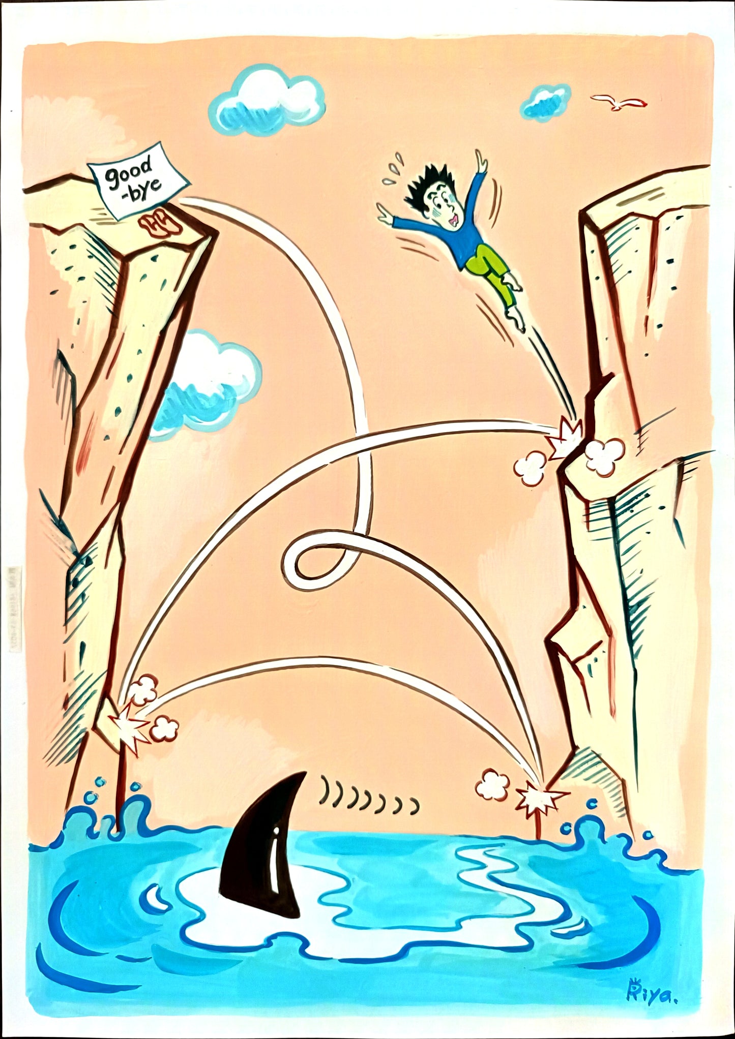 Riyako Kasuge 43x30cm Orijinal Karikatür BOD00206