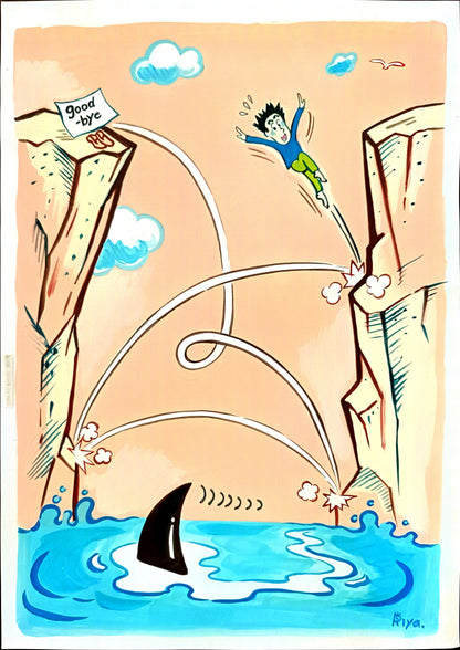 Riyako Kasuge 43x30cm Orijinal Karikatür BOD00206