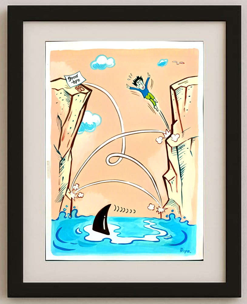 Riyako Kasuge 43x30cm Orijinal Karikatür BOD00206