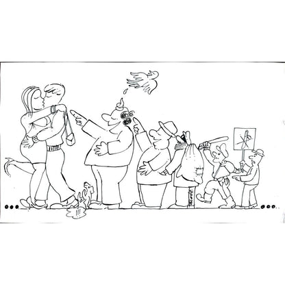 Tode Blazevski 43x23cm Orijinal Karikatür BOD00226