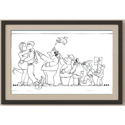 Tode Blazevski 43x23cm Orijinal Karikatür BOD00226