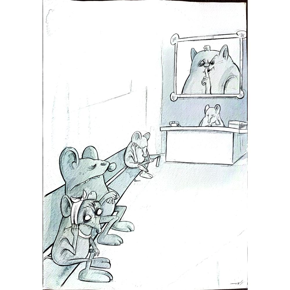 Rahim Baggal Asgari 43x30cm Orijinal Karikatür BOD00253