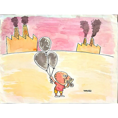 Raimundo Waldez Duarte 43x30cm Orijinal Karikatür BOD00259