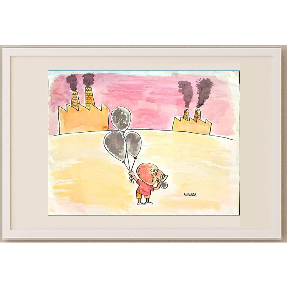Raimundo Waldez Duarte 43x30cm Orijinal Karikatür BOD00259