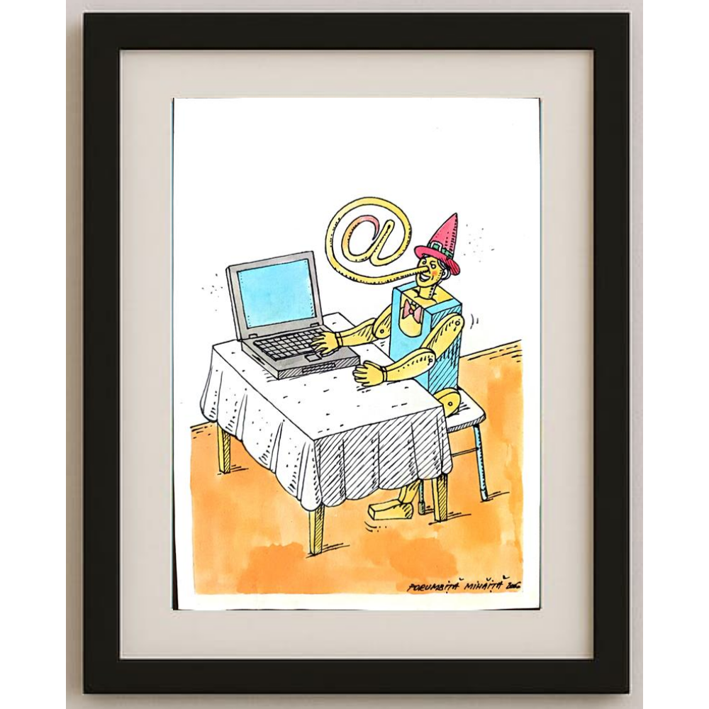 Mihaita Porumbita 29x21cm Original Cartoon BOD00271