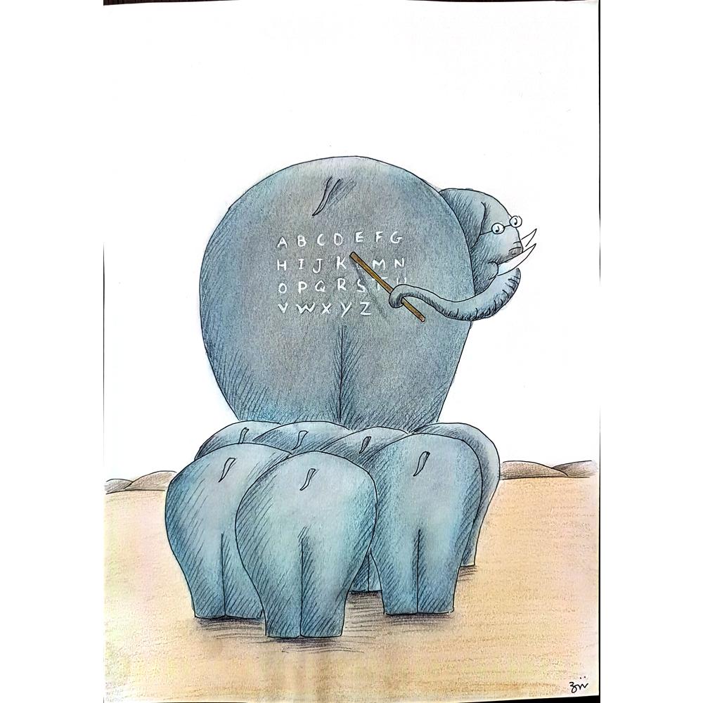 Masoud Ziaei Zardkhashoei 29x21cm Orijinal Karikatür BOD00276