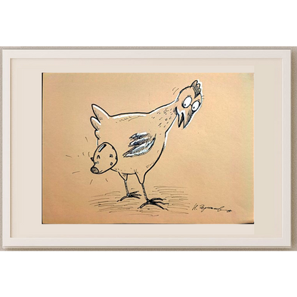 Nickolay Chernyshev 29x21cm Orijinal Karikatür BOD00288