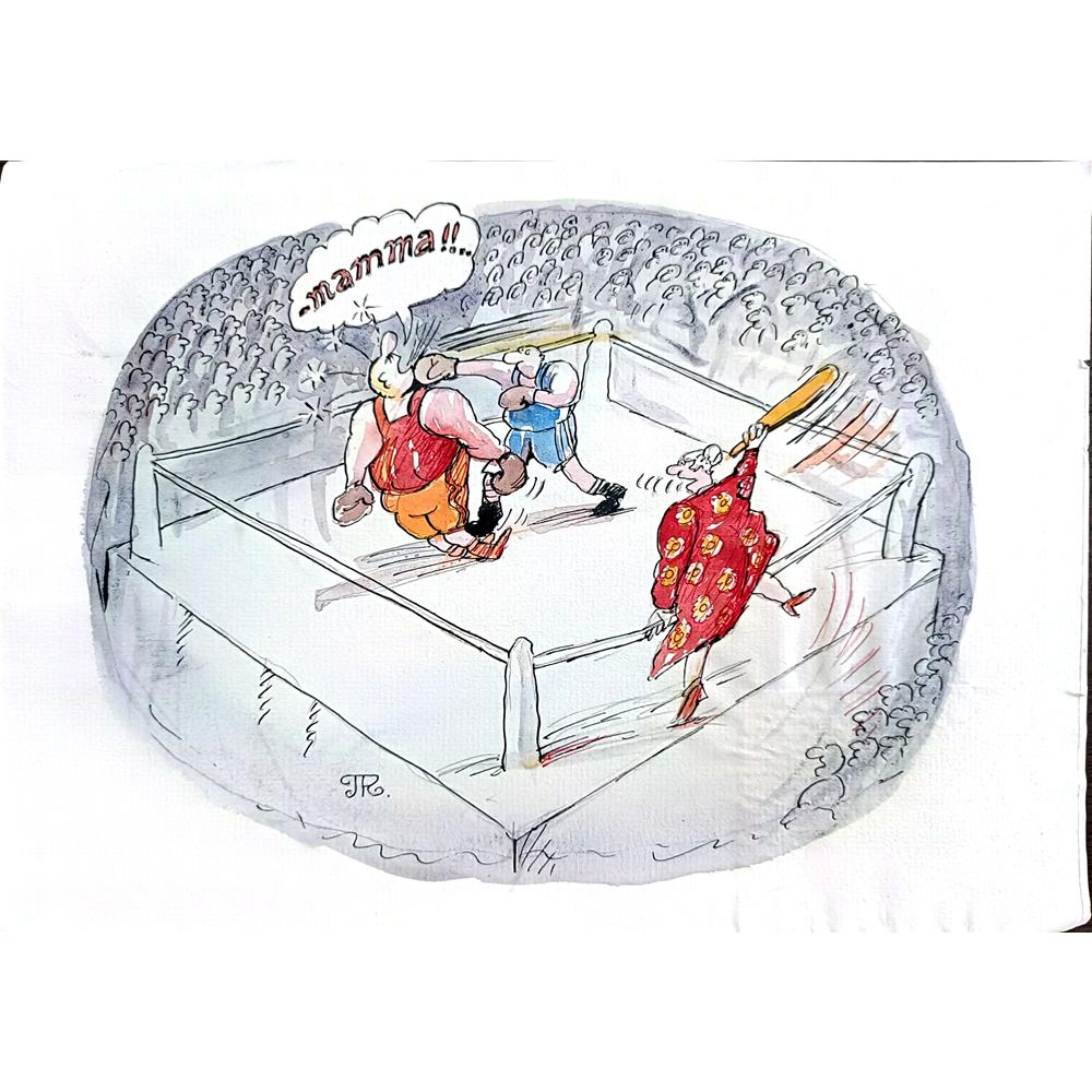 Pyotr Kulinich 29x21cm Original Cartoon BOD00296