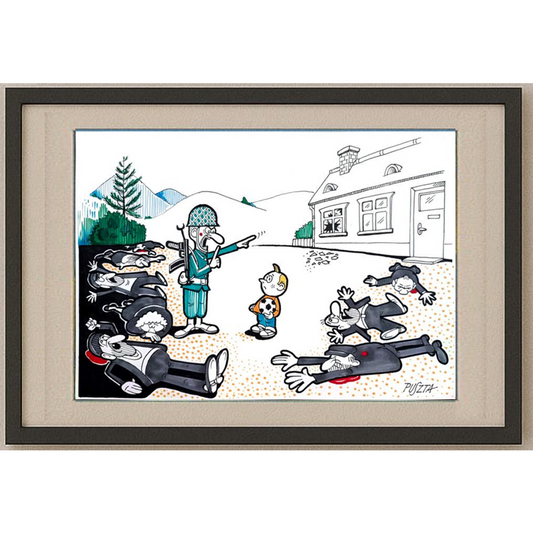 Peter Puszta 29x21cm Orijinal Karikatür BOD00297