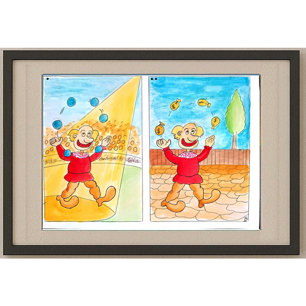 Hosnieh Akbari Kamran Var 29x21cm Original Cartoon BOD00310