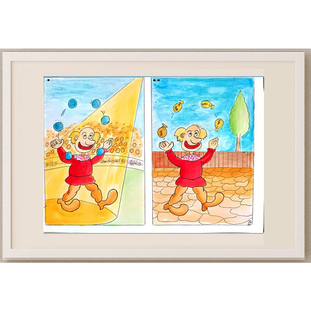 Hosnieh Akbari Kamran Var 29x21cm Original Cartoon BOD00310