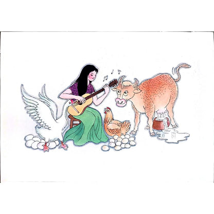 Wang Jinhai 29x21cm Orijinal Karikatür BOD00313