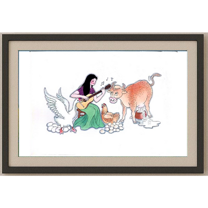 Wang Jinhai 29x21cm Orijinal Karikatür BOD00313