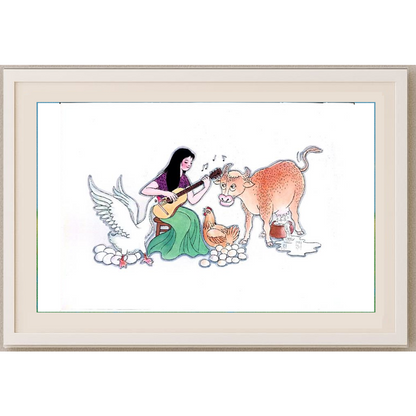 Wang Jinhai 29x21cm Orijinal Karikatür BOD00313