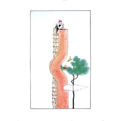 Wang Jinhai 29x21cm Orijinal Karikatür BOD00316