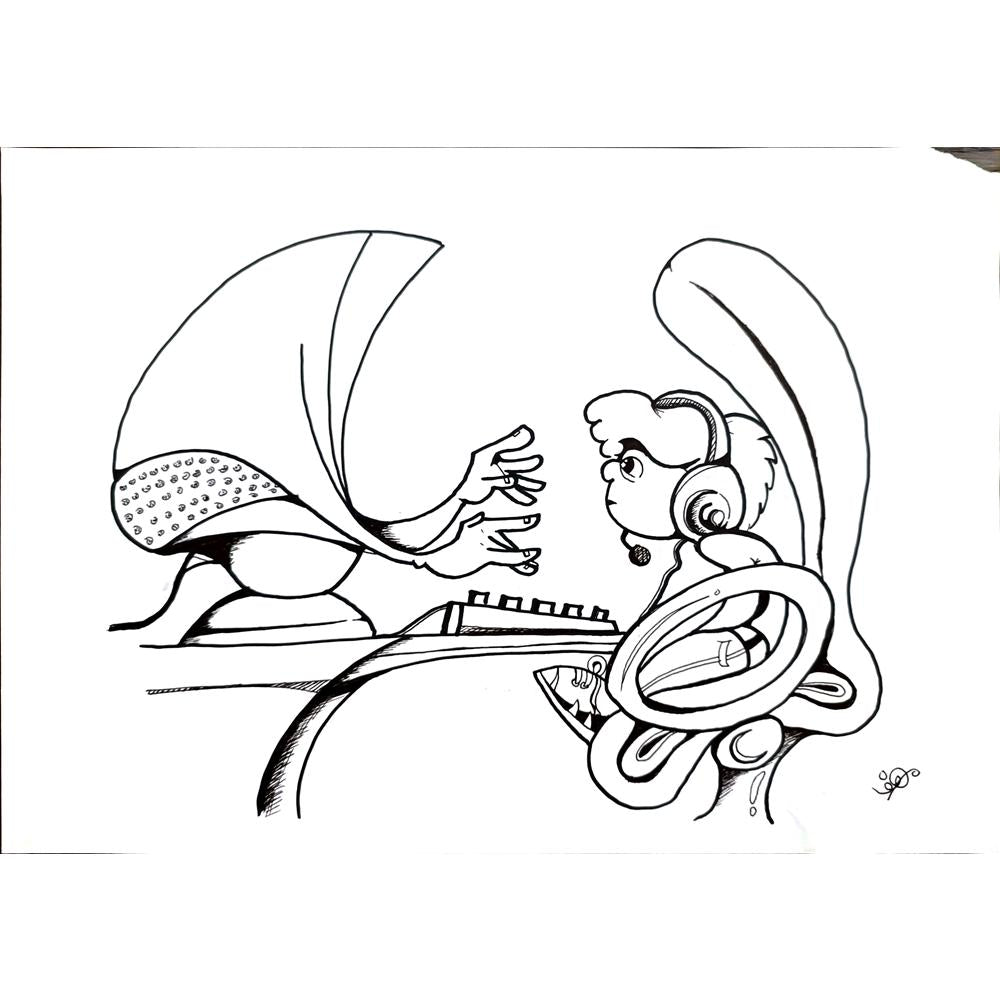 Morhaf Youssef 29x21cm Orijinal Karikatür BOD00326