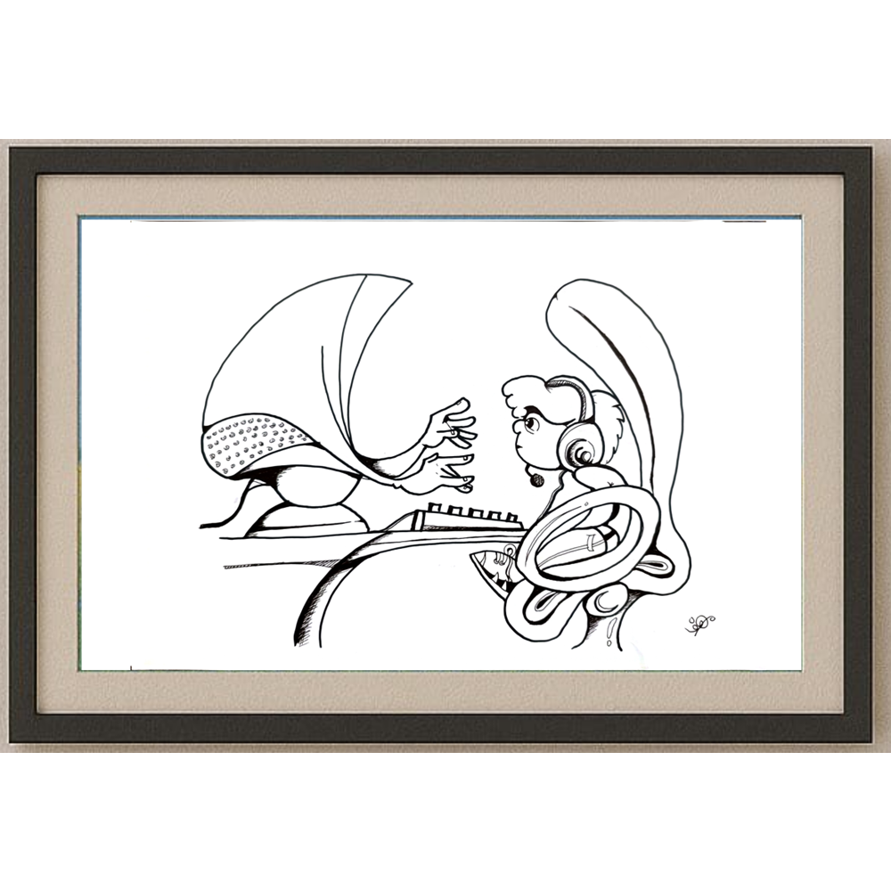 Morhaf Youssef 29x21cm Orijinal Karikatür BOD00326
