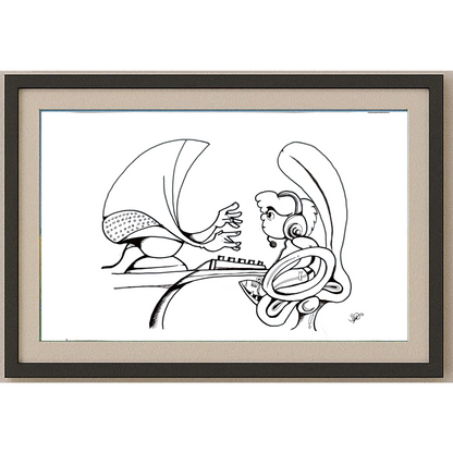 Morhaf Youssef 29x21cm Orijinal Karikatür BOD00326