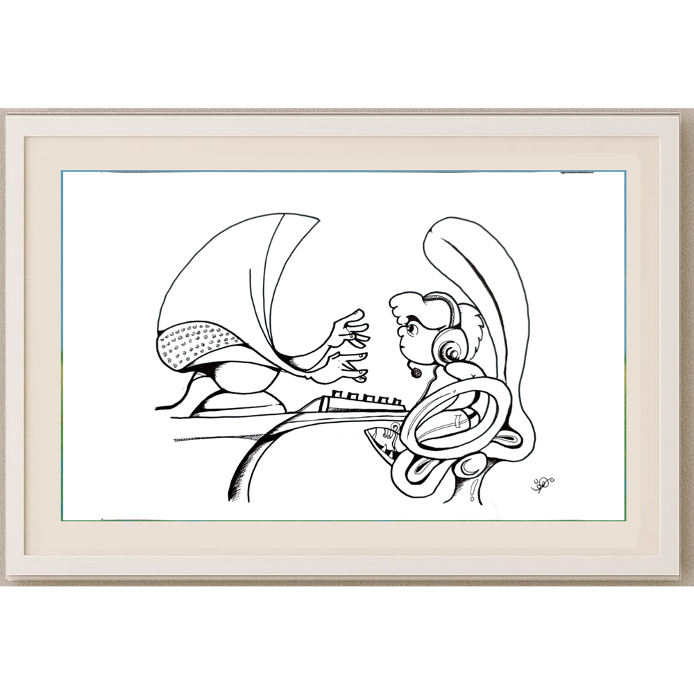 Morhaf Youssef 29x21cm Orijinal Karikatür BOD00326