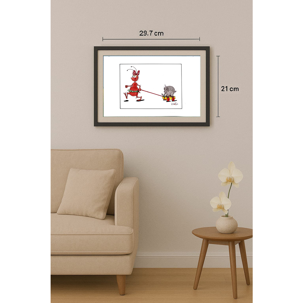 Tadeusz Krotos 29x21cm Orijinal Karikatür BOD00335