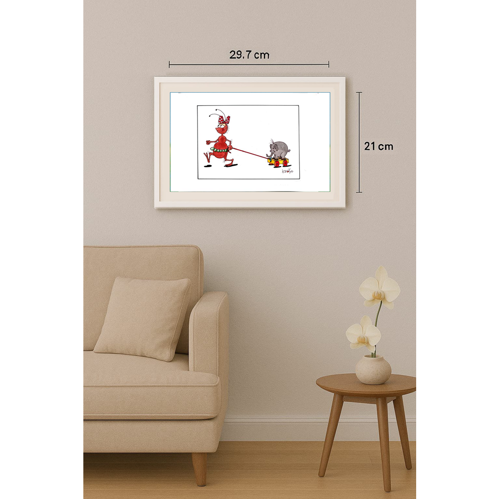 Tadeusz Krotos 29x21cm Orijinal Karikatür BOD00335