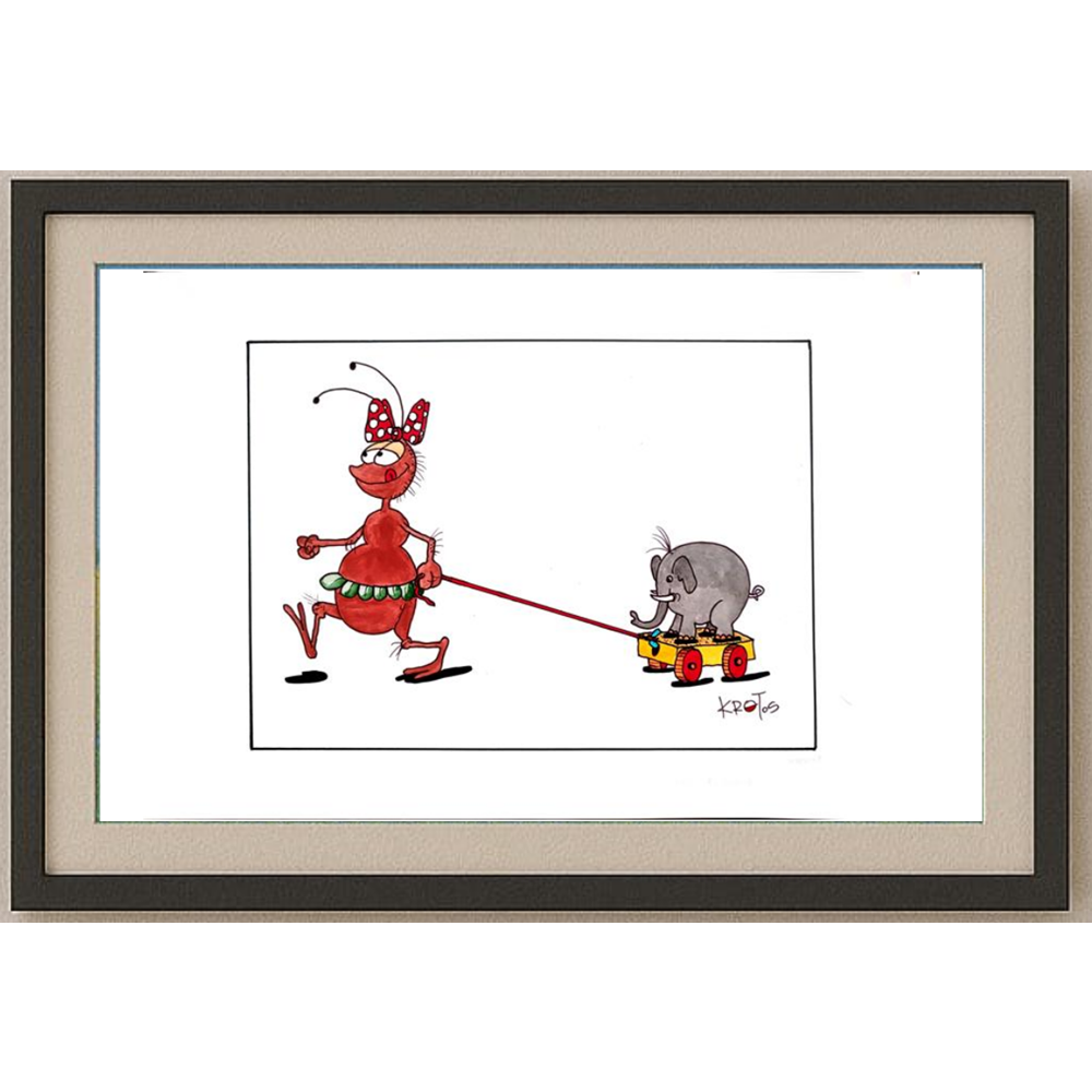 Tadeusz Krotos 29x21cm Orijinal Karikatür BOD00335