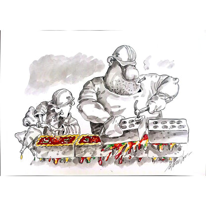 Sergey Savilov 29x21cm Original Cartoon BOD00337