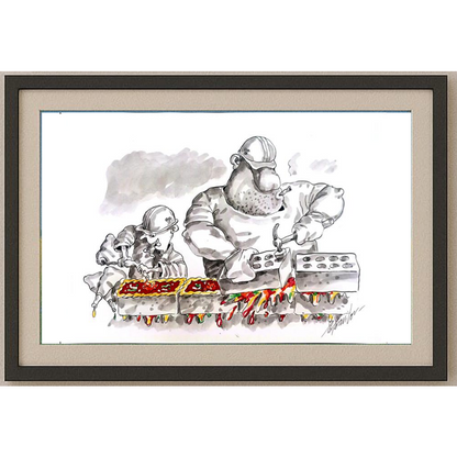 Sergey Savilov 29x21cm Original Cartoon BOD00337