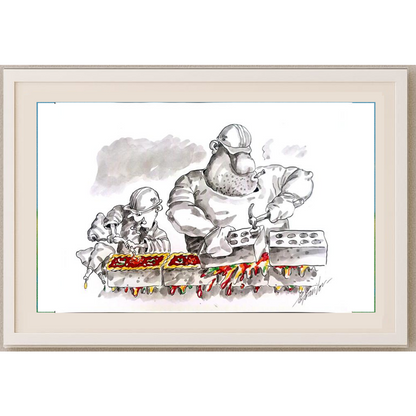 Sergey Savilov 29x21cm Original Cartoon BOD00337