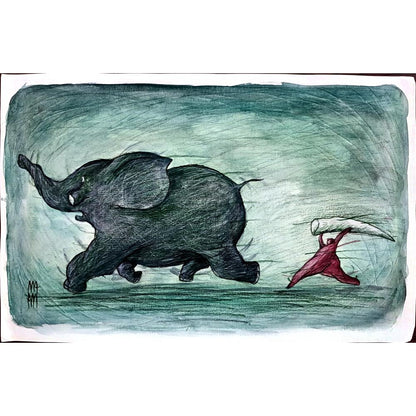 Majid Amini 35x21cm Original Cartoon BOD00341