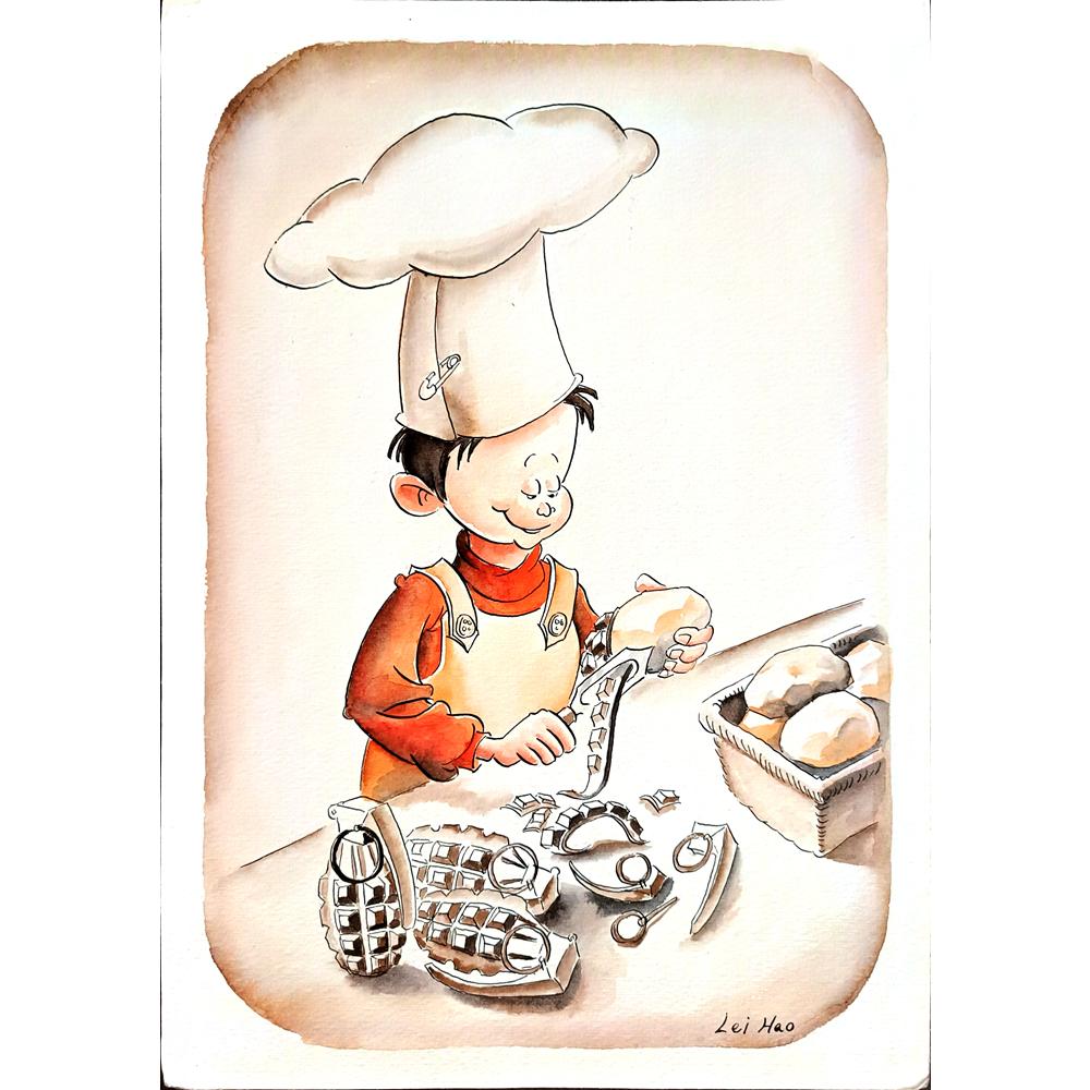 Lei Hao 29x21cm Original Cartoon BOD00342