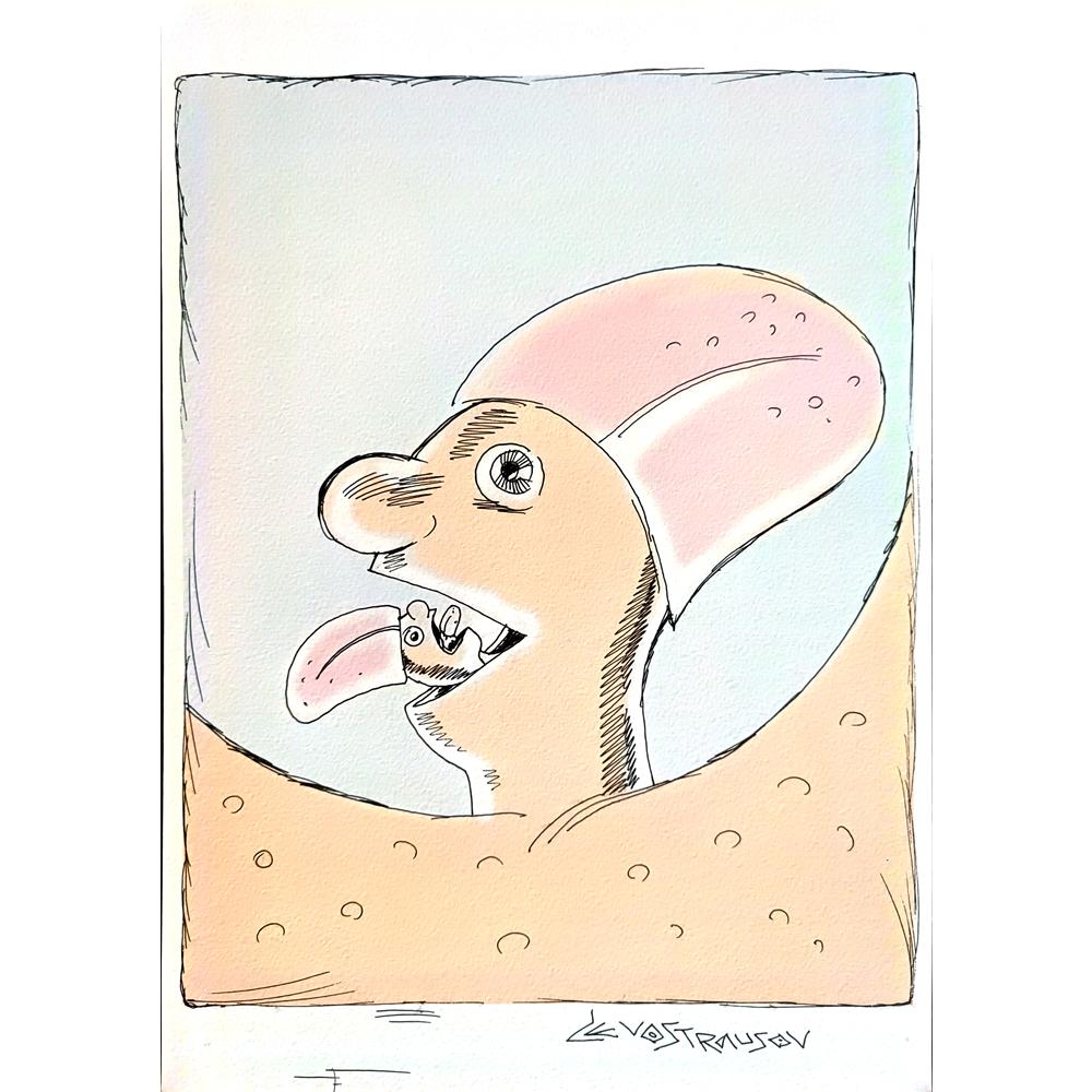 Chenzov Lev 29x21cm Orijinal Karikatür BOD00367