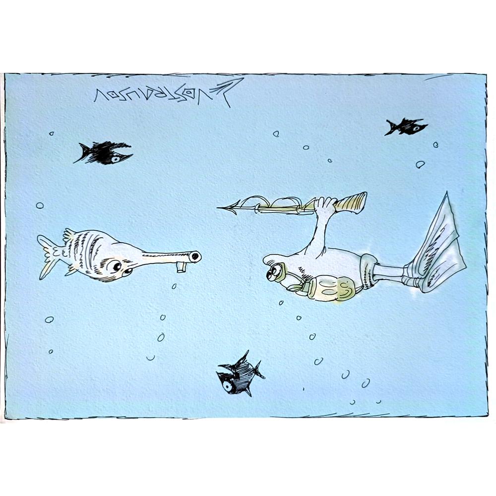 Chenzov Lev 29x21cm Original Cartoon BOD00370