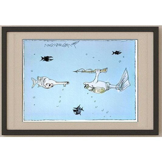 Chenzov Lev 29x21cm Orijinal Karikatür BOD00370