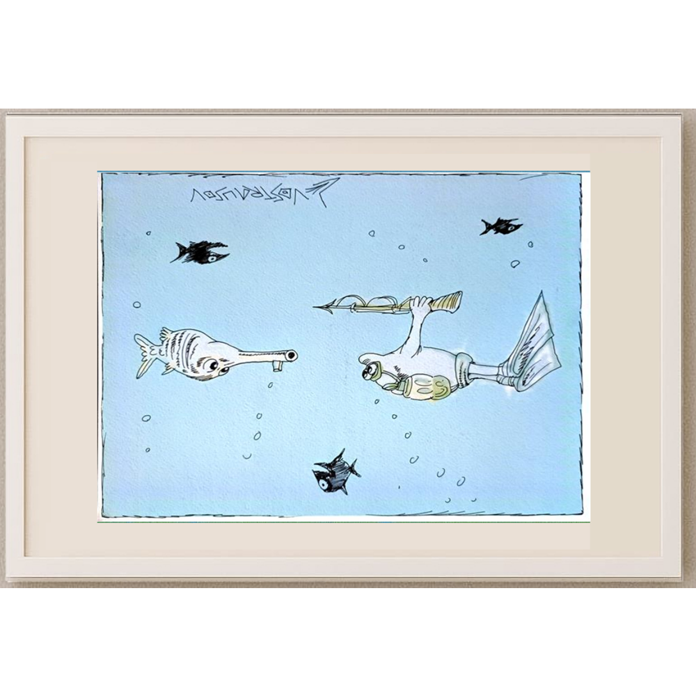 Chenzov Lev 29x21cm Original Cartoon BOD00370