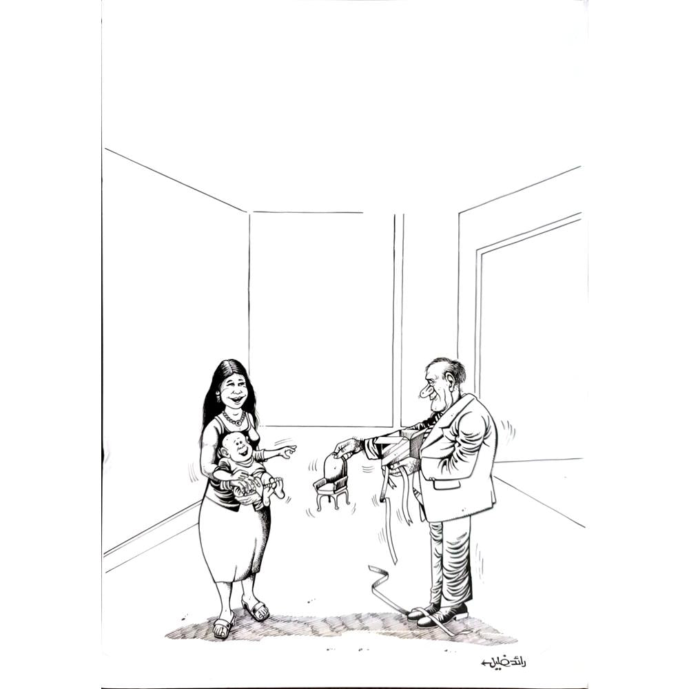 Raed Khalil 29x21cm Orijinal Karikatür BOD00374