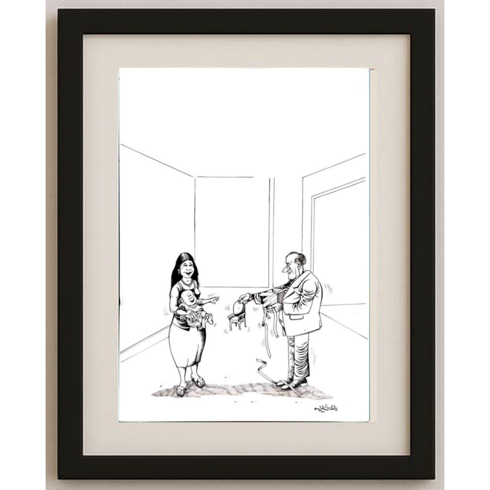 Raed Khalil 29x21cm Orijinal Karikatür BOD00374