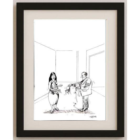 Raed Khalil 29x21cm Orijinal Karikatür BOD00374