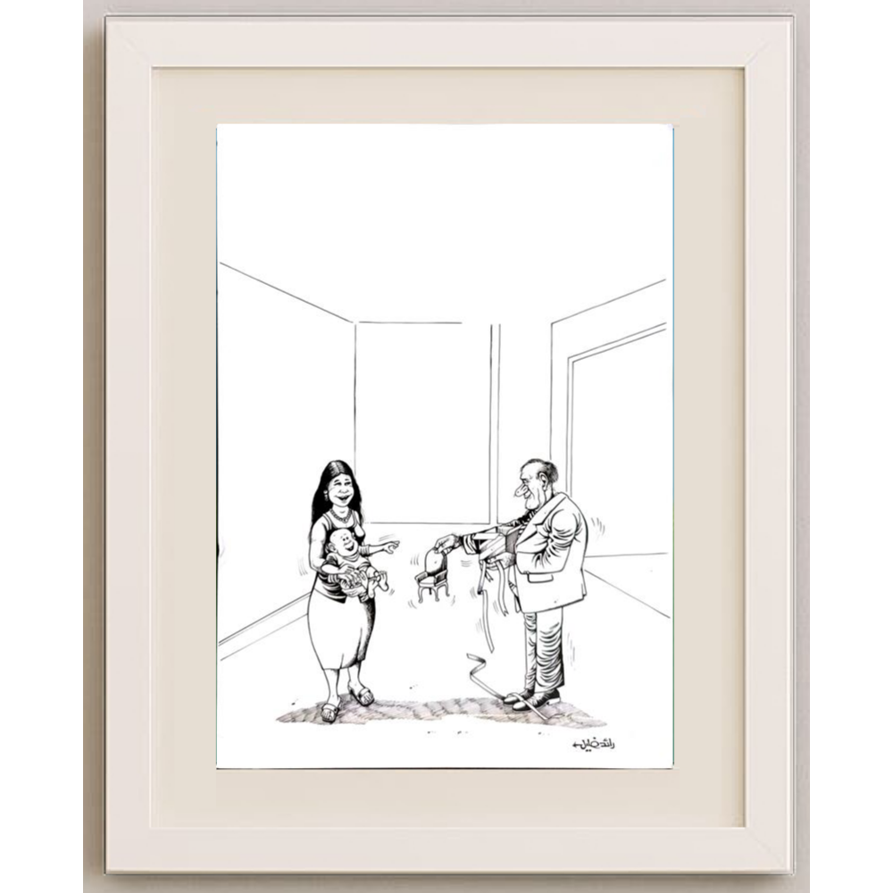 Raed Khalil 29x21cm Orijinal Karikatür BOD00374