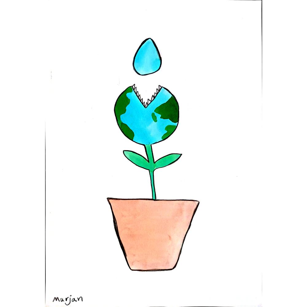 Marjan Rezaie 29x21cm Orijinal Karikatür BOD00377
