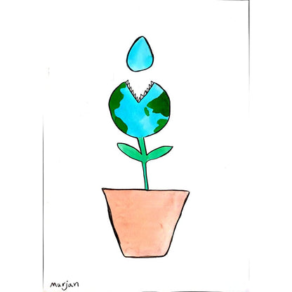 Marjan Rezaie 29x21cm Orijinal Karikatür BOD00377