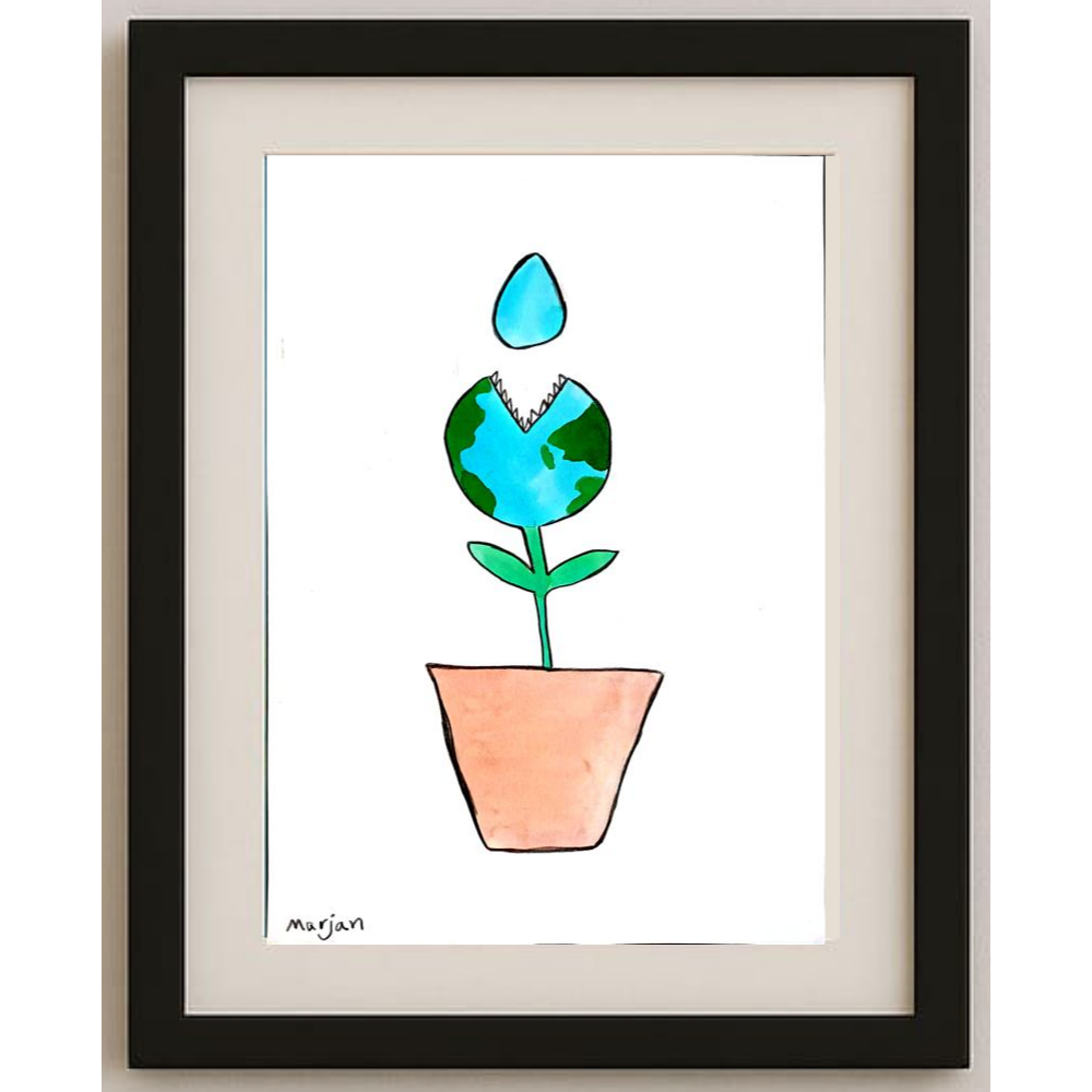 Marjan Rezaie 29x21cm Orijinal Karikatür BOD00377