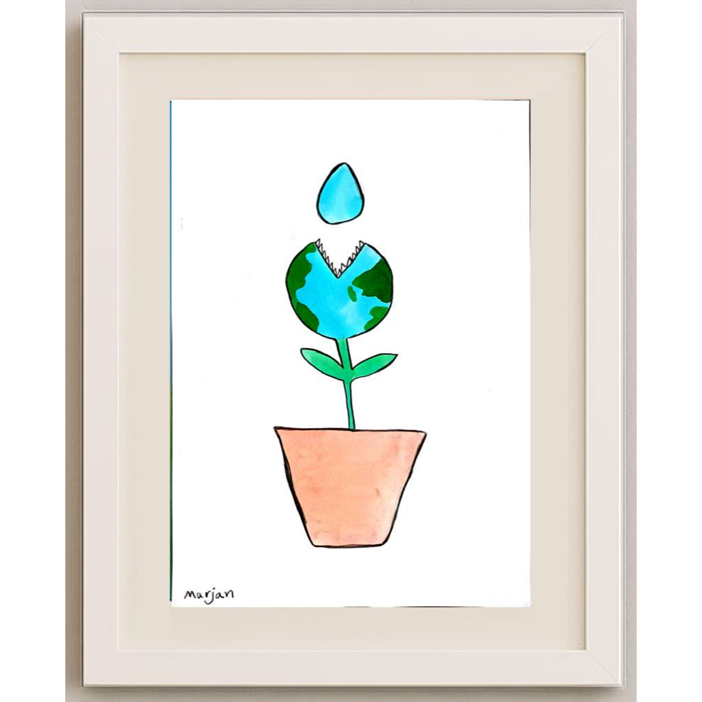 Marjan Rezaie 29x21cm Orijinal Karikatür BOD00377