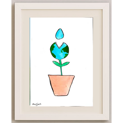 Marjan Rezaie 29x21cm Orijinal Karikatür BOD00377