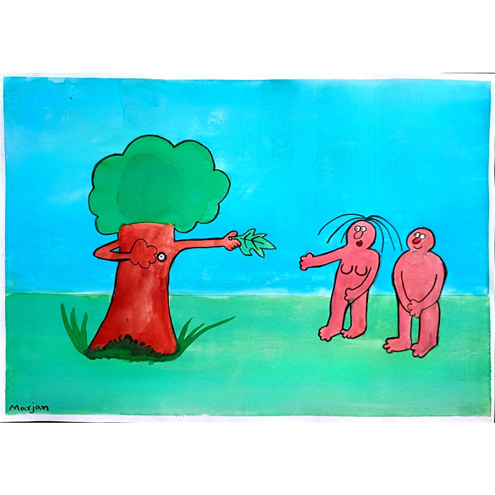 Marjan Rezaie 29x21cm Orijinal Karikatür BOD00380