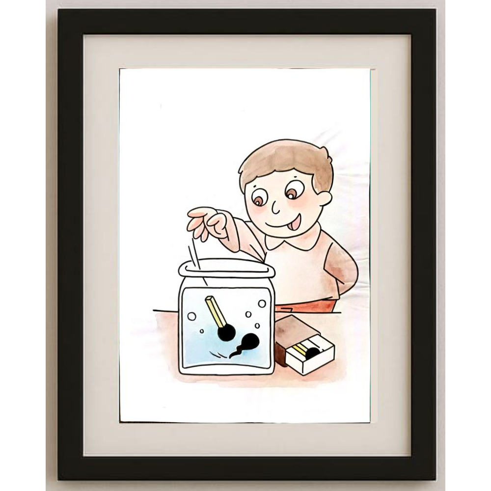 lou Pei Dong 29x21cm Orijinal Karikatür BOD00403