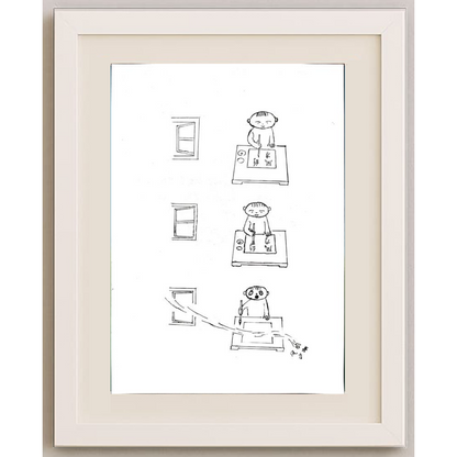 Sun Weijian 29x21cm Orijinal Karikatür BOD00406