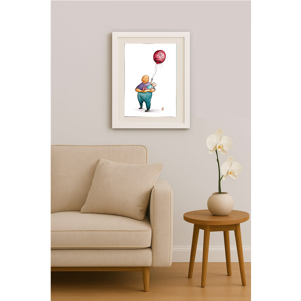 Majid Amini 35x21cm Orijinal Karikatür BOD00413